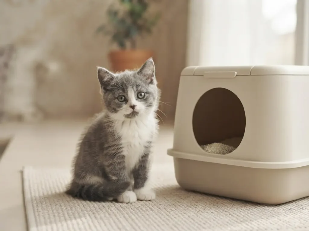 Kitten and Litter Box